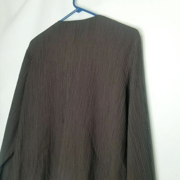 Eileen Fisher Womens Brown Textured Zip Front Jacket Large Crinkle Lagenlook‎ - Picture 10 of 10